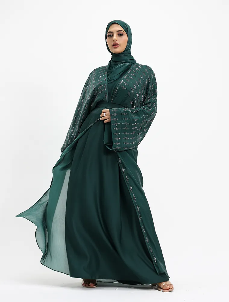 Green Dina Organza Batwing