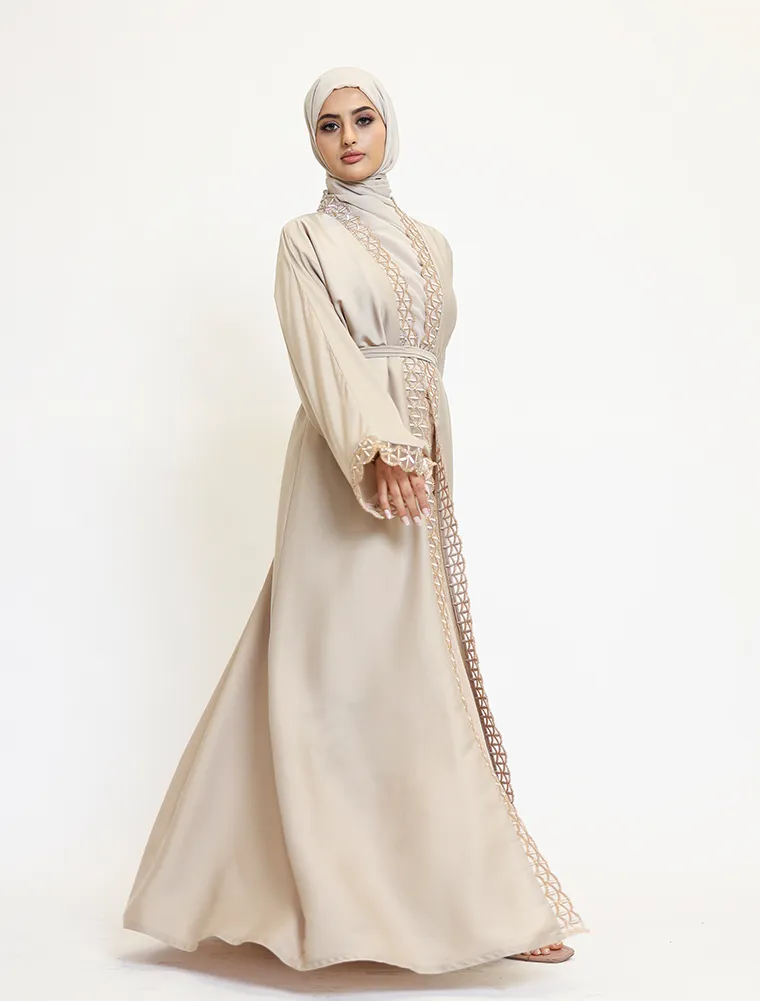 Beige 2 Piece Miral Abaya