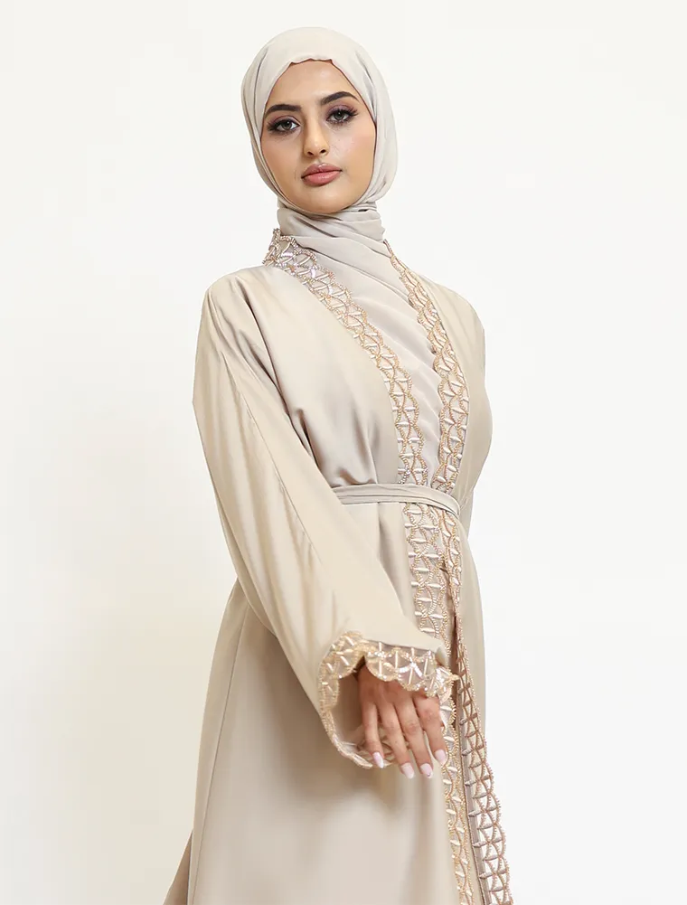 Beige 2 Piece Miral Abaya