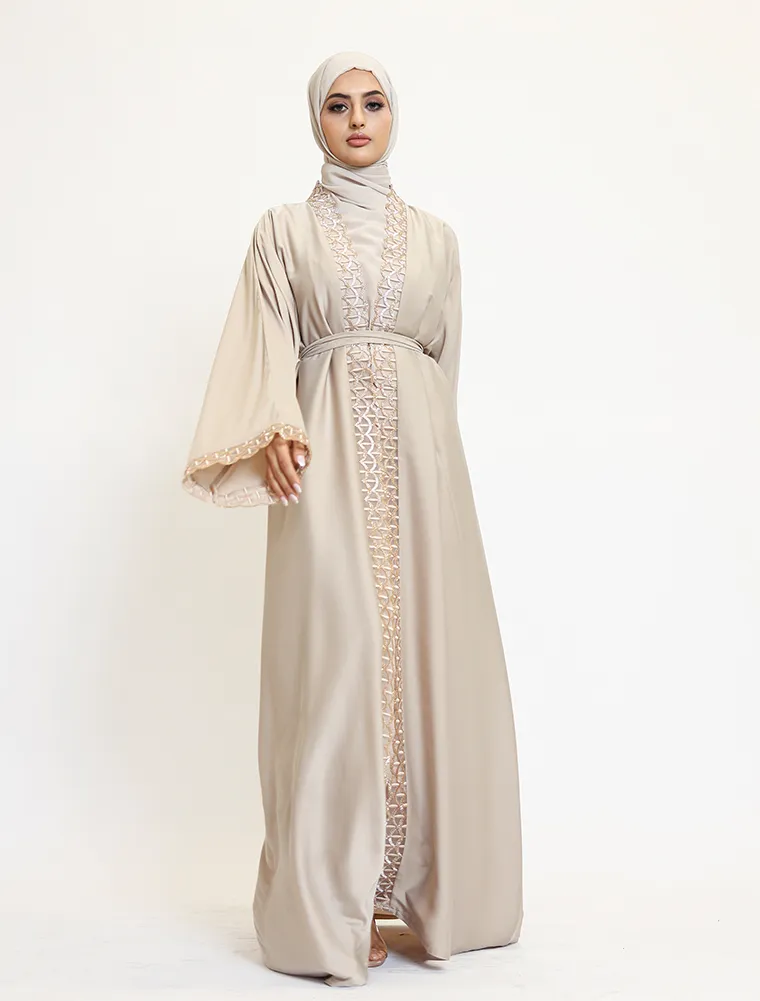 Beige 2 Piece Miral Abaya