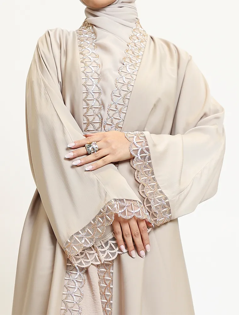 Beige 2 Piece Miral Abaya