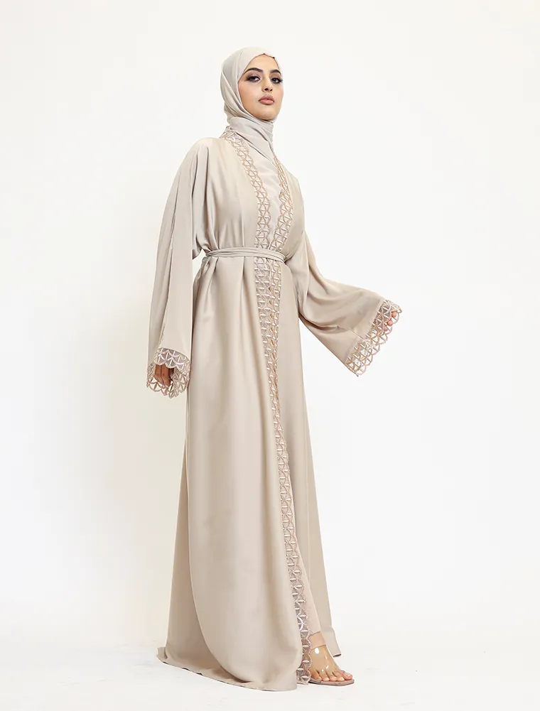 Beige 2 Piece Miral Abaya