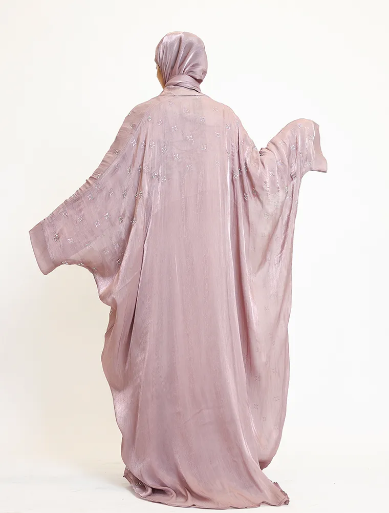 Rose Pink Sparkle Organza Kimono Set