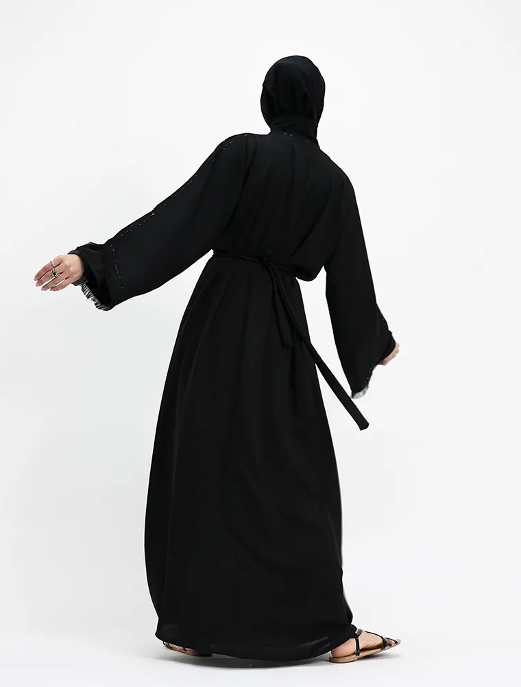 Black Mona Open Abaya