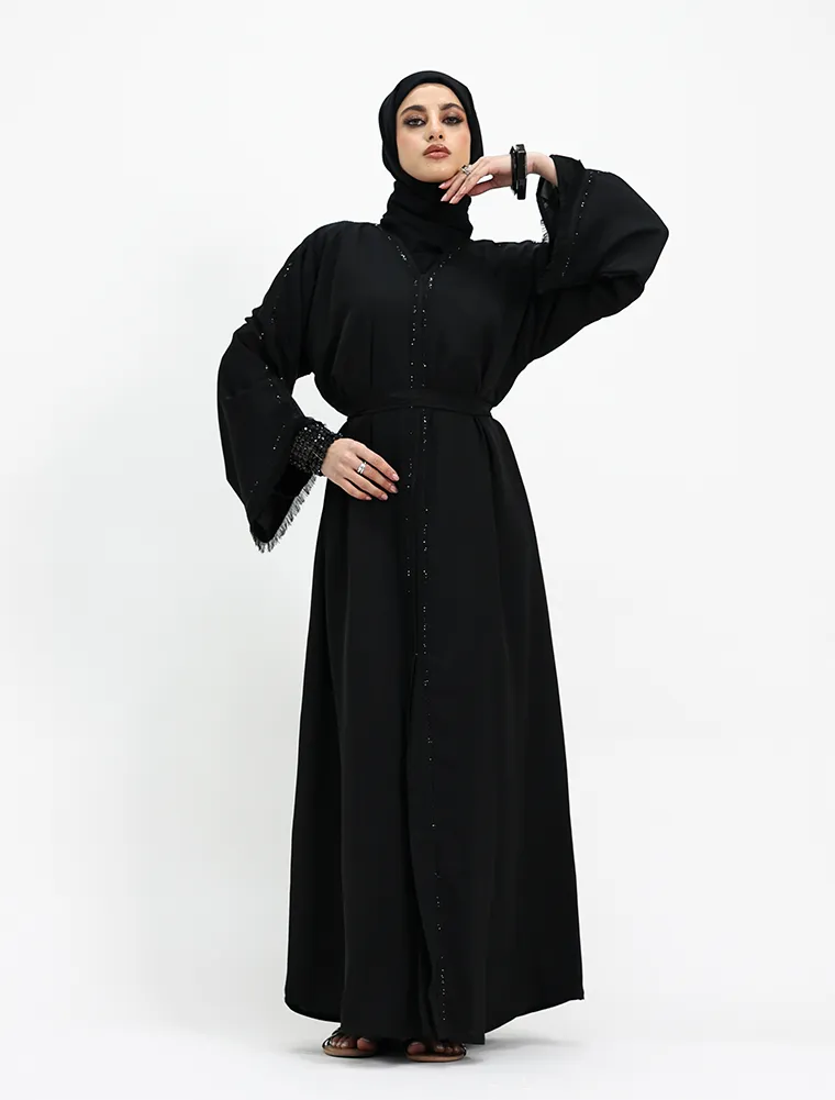 Black Mona Open Abaya