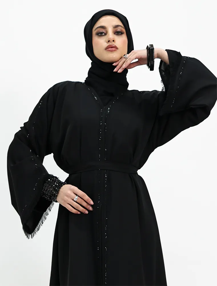 Black Mona Open Abaya