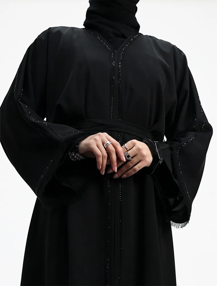 Black Mona Open Abaya