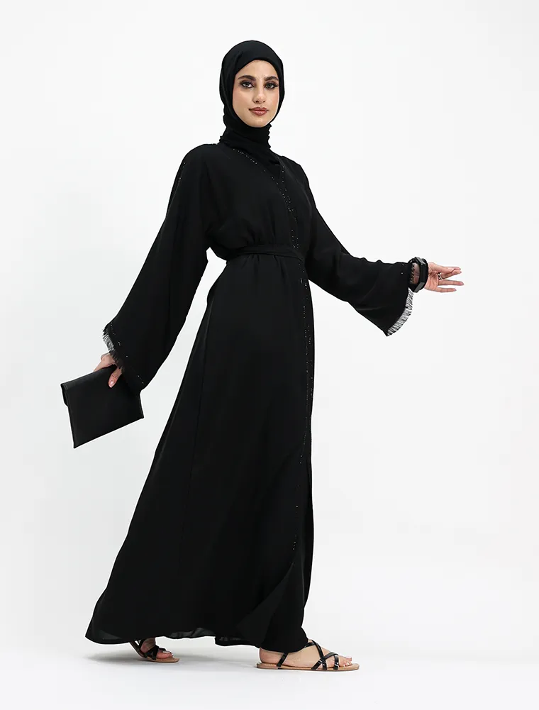 Black Mona Open Abaya
