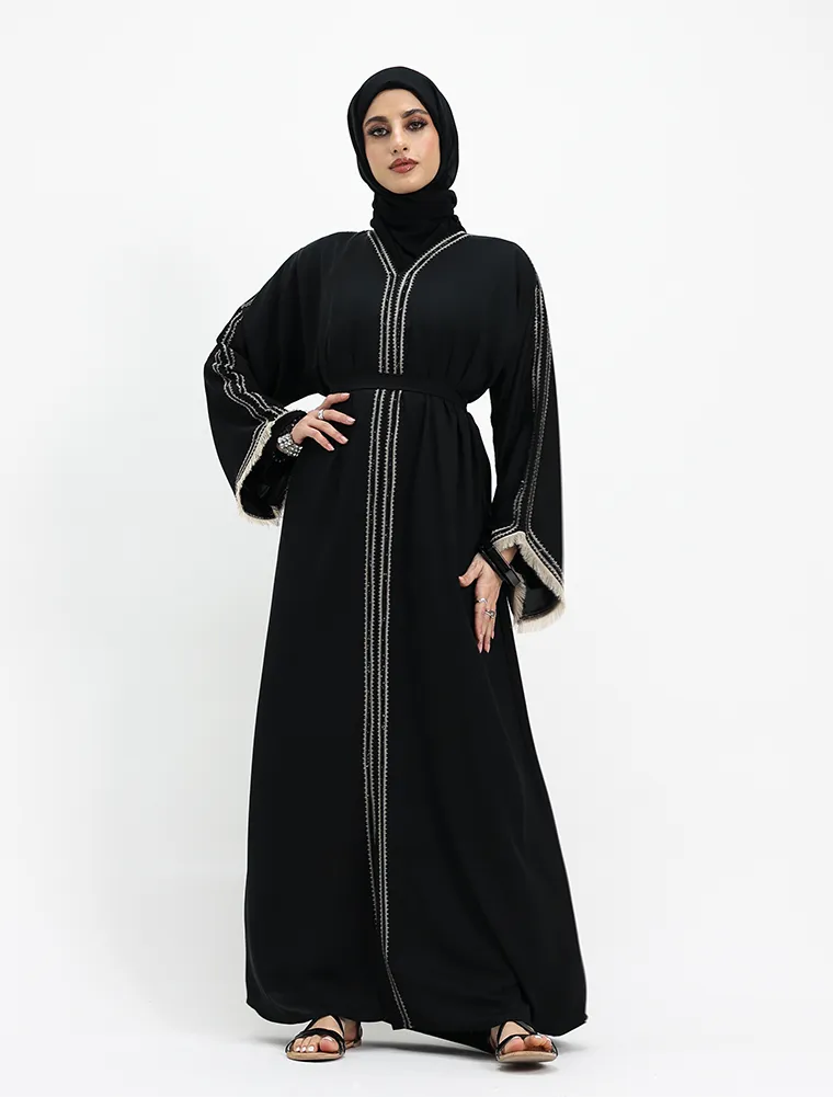 Beige Mona Open Abaya