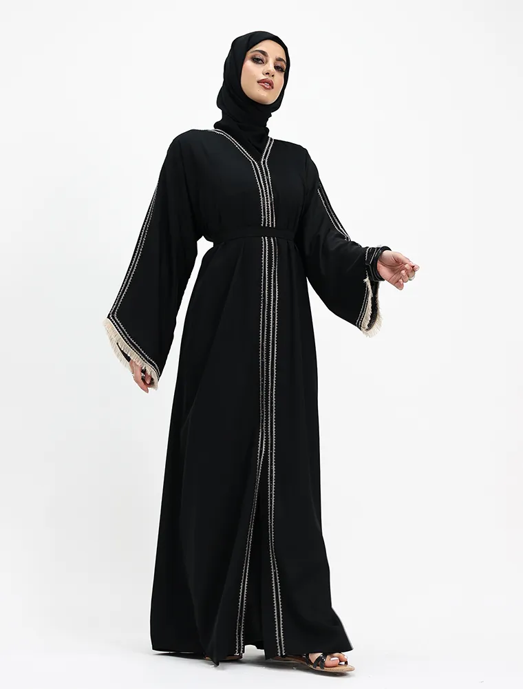 Beige Mona Open Abaya