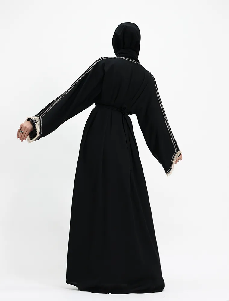 Beige Mona Open Abaya