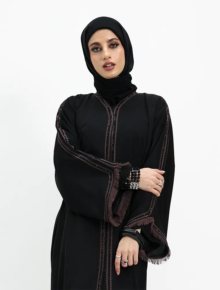 Mauve Mona Open Abaya