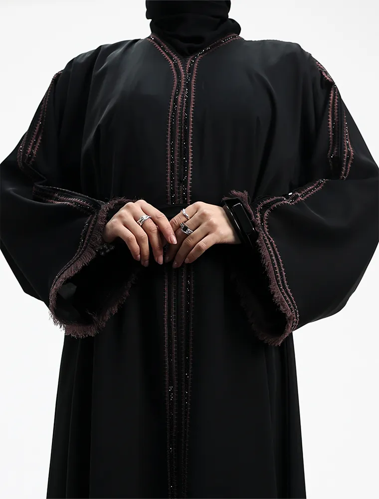 Mauve Mona Open Abaya