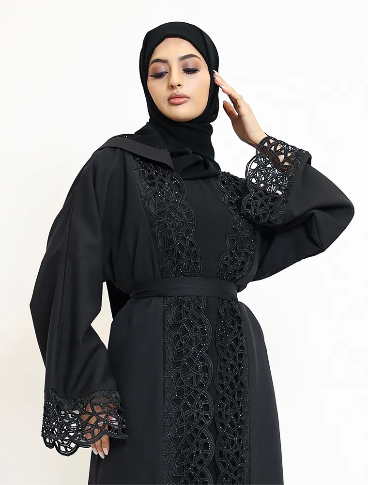 Black 2 Piece Ruba Abaya