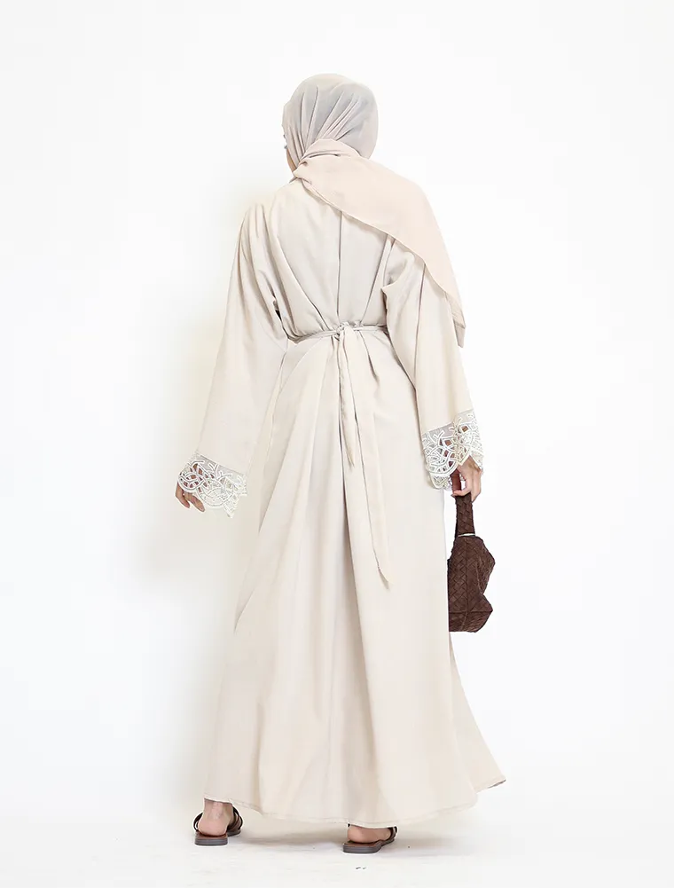 Beige 2 Piece Ruba Abaya