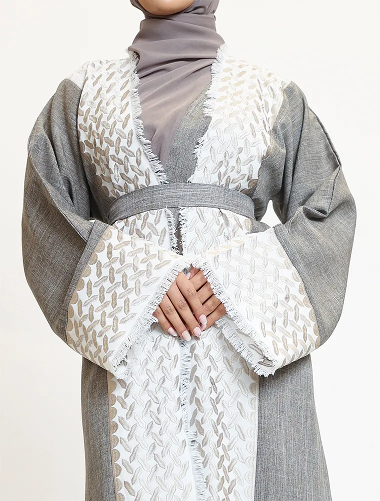 Mocha Open Keffiyeh 2 Piece