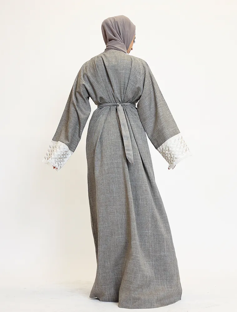 Mocha Open Keffiyeh 2 Piece