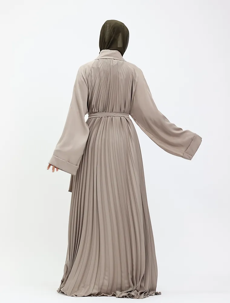 Stone Pleated Silhouette Abaya