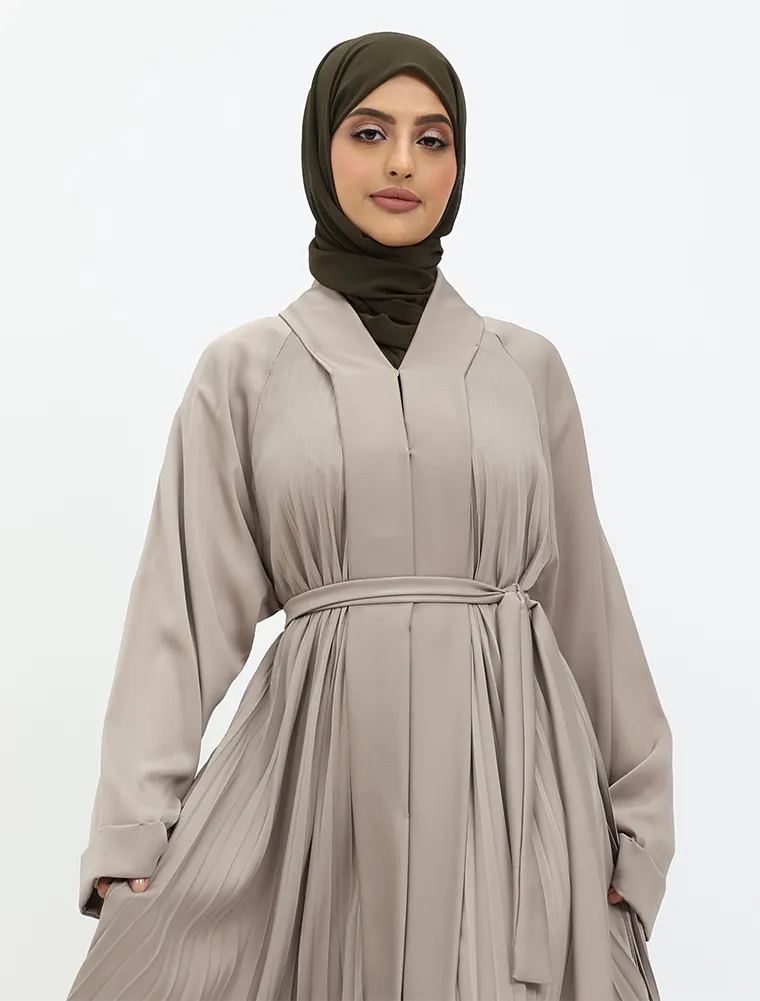 Stone Pleated Silhouette Abaya