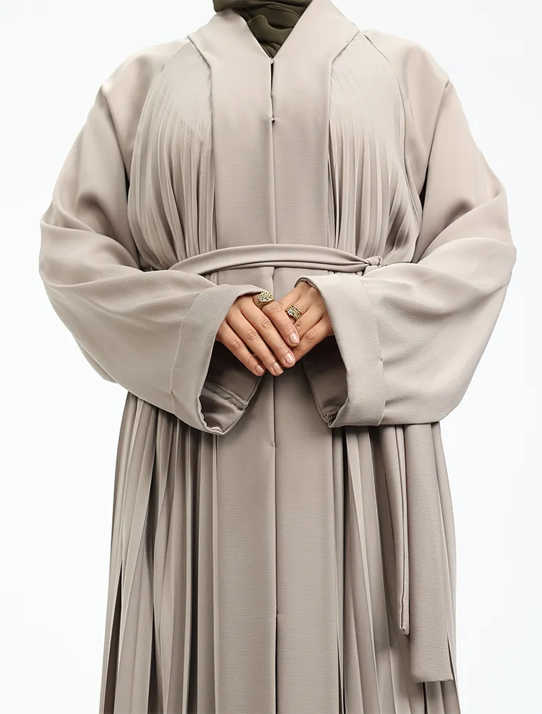 Stone Pleated Silhouette Abaya