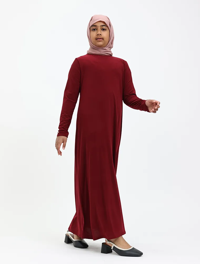 Girls Maroon Inigo Abaya