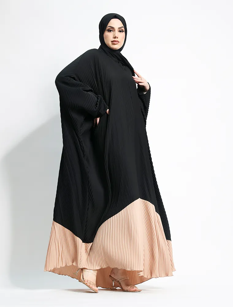 Beige Pleated Batwing