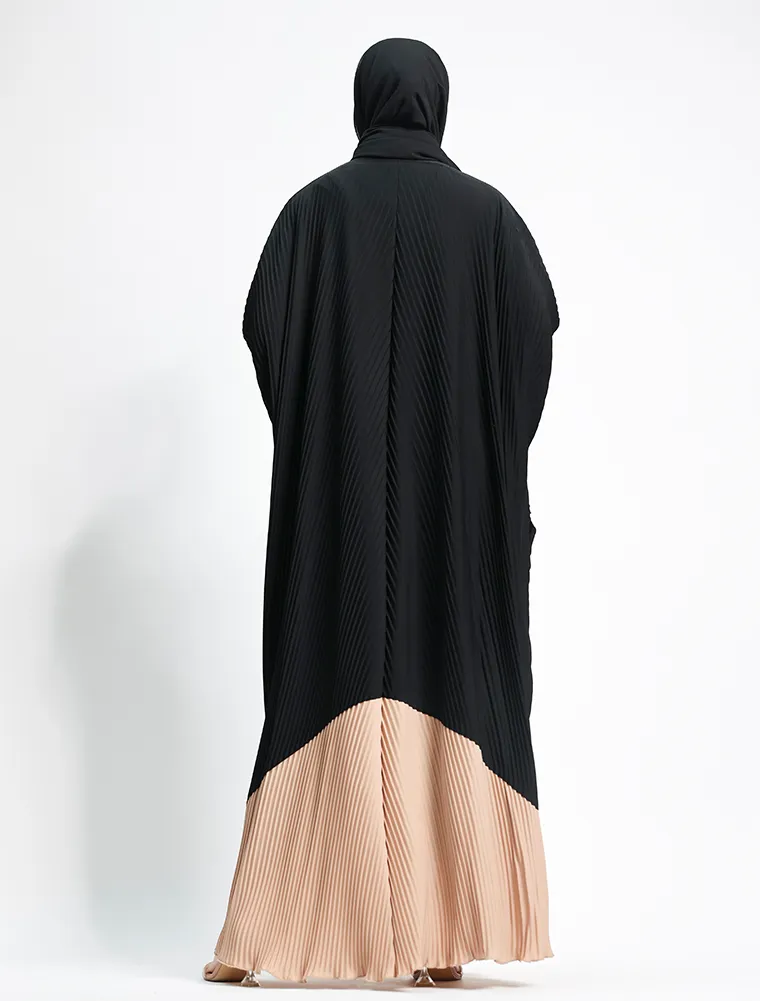 Beige Pleated Batwing