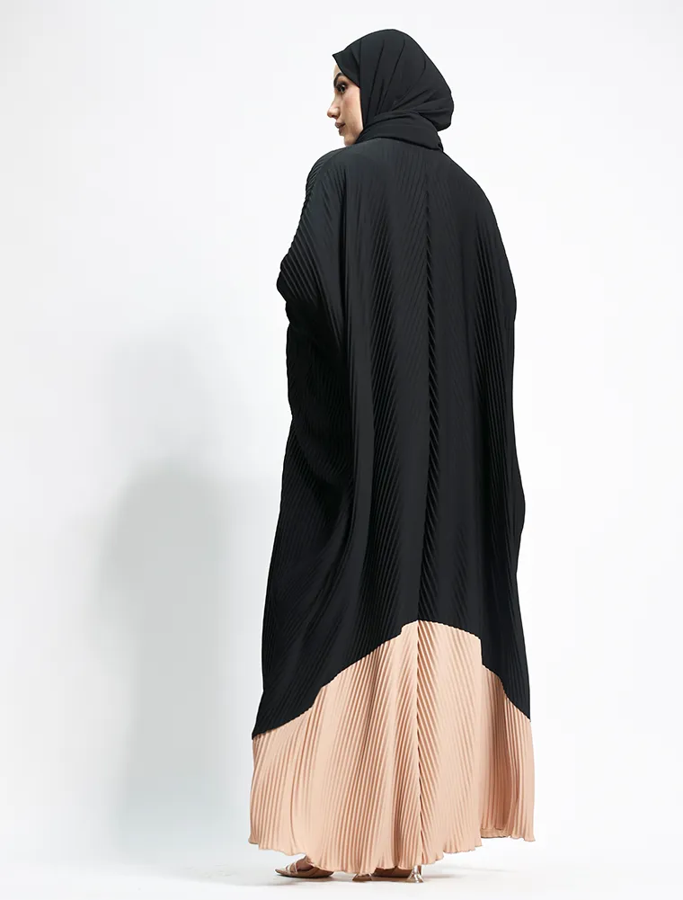 Beige Pleated Batwing