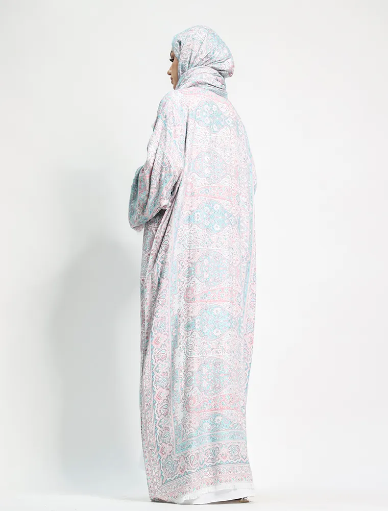 Aqua Pashmina Kimono Abaya