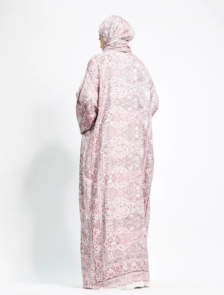 Pink Pashmina Kimono Abaya