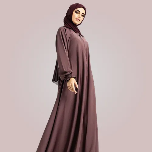 Mauve Mid Zip Umbrella Abaya