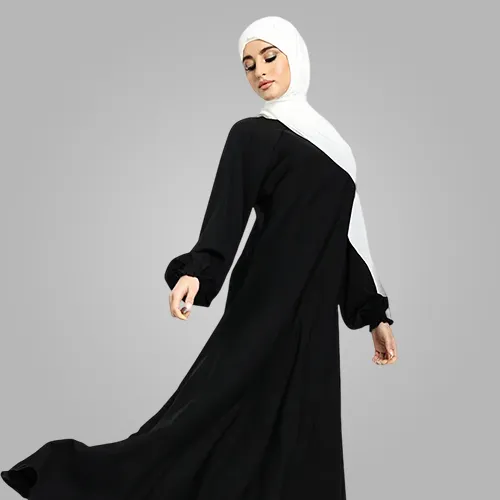Black Zip Umbrella Abaya