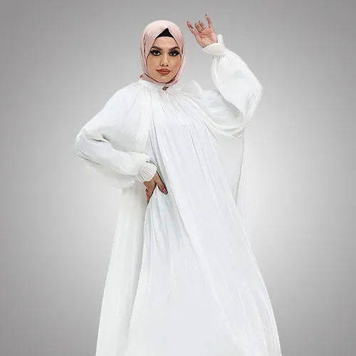 Cream Organza Umbrella Abaya